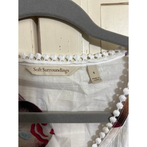 Soft Surroundings size small oversized blouse top fish & coral design - Picture 3 of 4